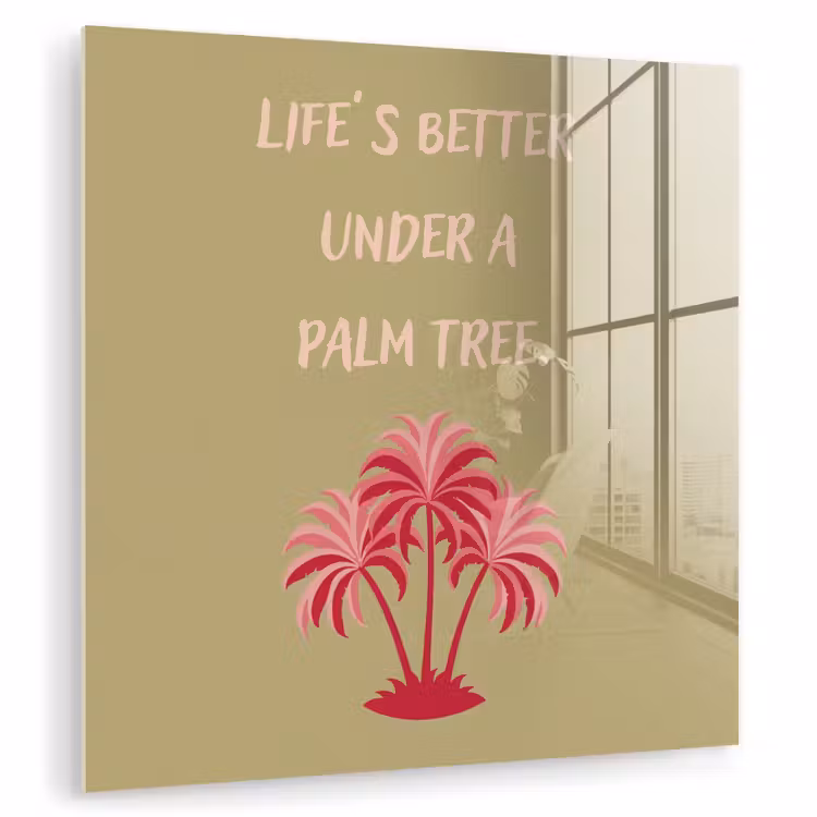 Groen - Zomer - Quote - Palmboom plexiglas 5mm klein -zzzproduct_nieuw