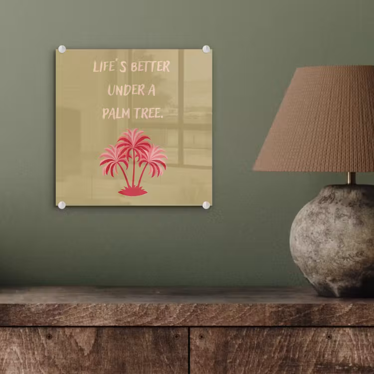 Groen - Zomer - Quote - Palmboom plexiglas 5mm klein -sfeer3