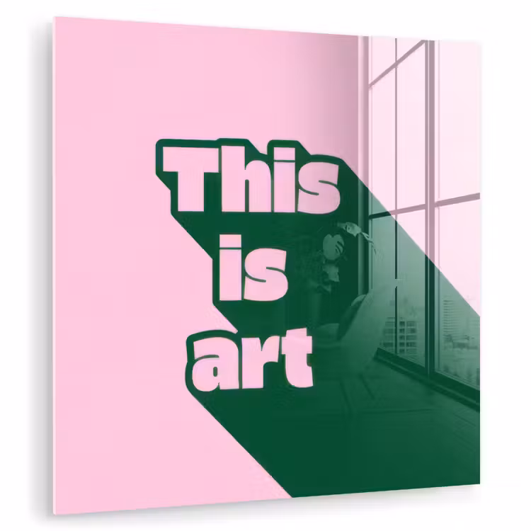 Groen - Teskt - This is art - Roze plexiglas 5mm klein -zzzproduct_nieuw