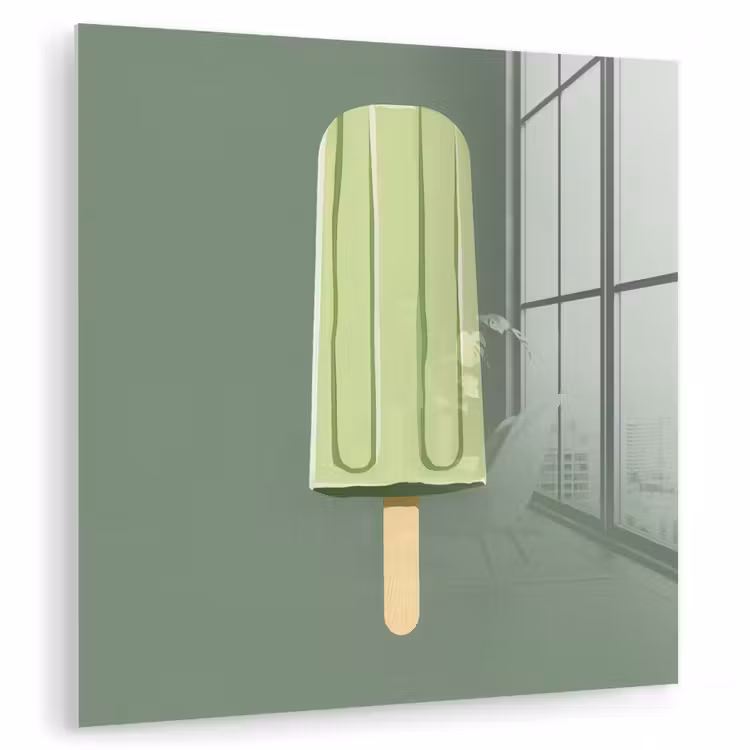 Groen - Waterijsje - Stokje - Illustratie plexiglas 5mm klein -zzzproduct_nieuw