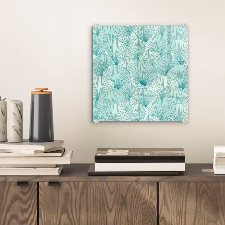 Groen - Wit - Ginko - Getekend - Textuur plexiglas 5mm klein 11 -sfeer1