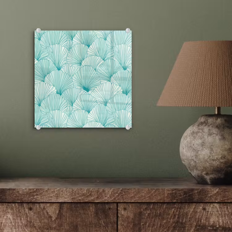 Groen - Wit - Ginko - Getekend - Textuur plexiglas 5mm klein 11 -sfeer3