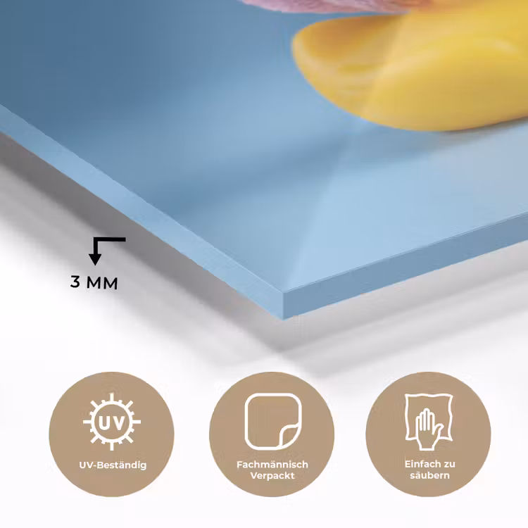 Badeend - Handdoek - Blauw plexiglas 5mm klein -wsfeer2_DE
