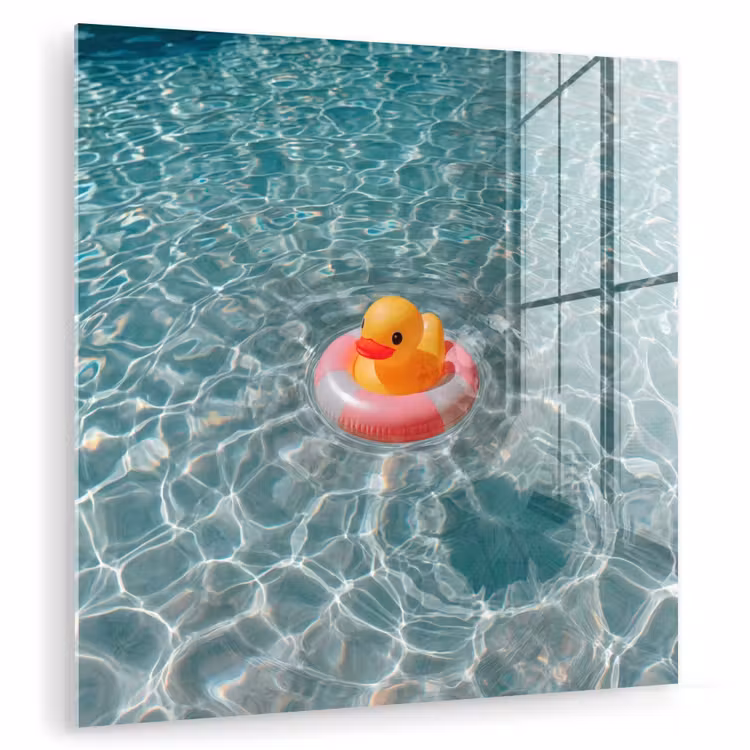 Badeend - Zwemband - Geel plexiglas 5mm klein -zzzproduct_nieuw