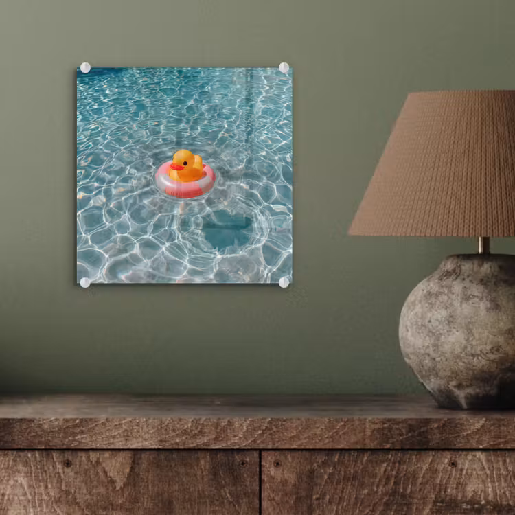 Badeend - Zwemband - Geel plexiglas 5mm klein -sfeer3