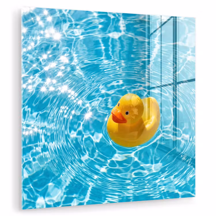 Badeend - Dobberen - Blauw plexiglas 5mm klein -zzzproduct_nieuw