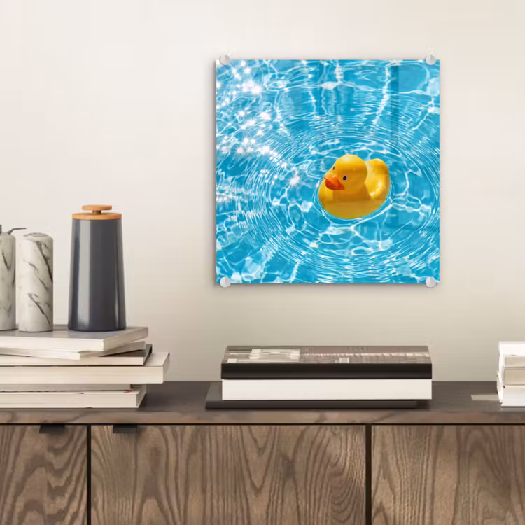 Badeend - Dobberen - Blauw plexiglas 5mm klein -sfeer1