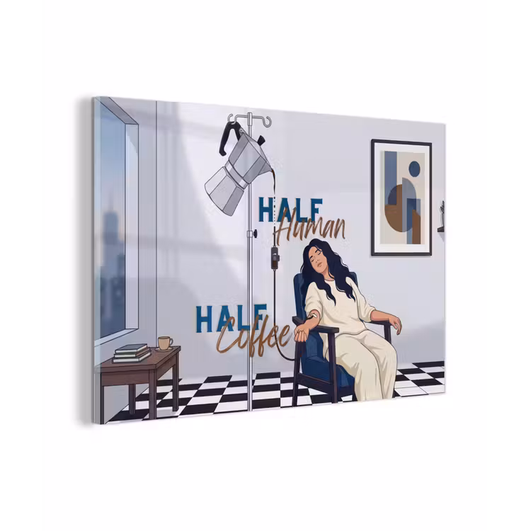 Half human, Half Coffee - Infuus - Koffie plexiglas 5mm klein -z3d