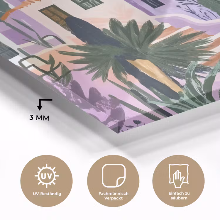 Huizen - Minimalistisch - Palmbomen - Kust plexiglas 5mm klein -wsfeer2_DE