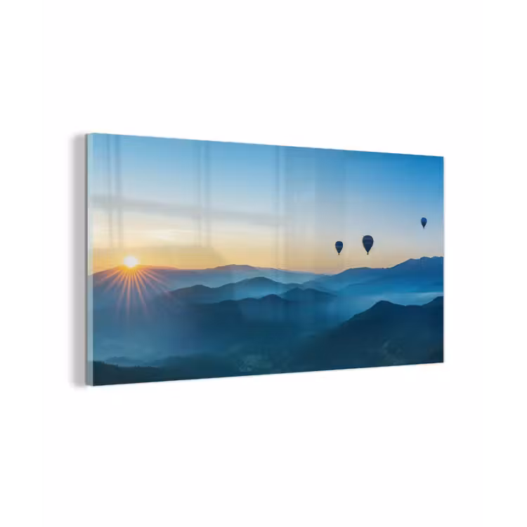 Luchtballonnen - Bergen - Zonsopgang - Landschap plexiglas 5mm klein -z3d
