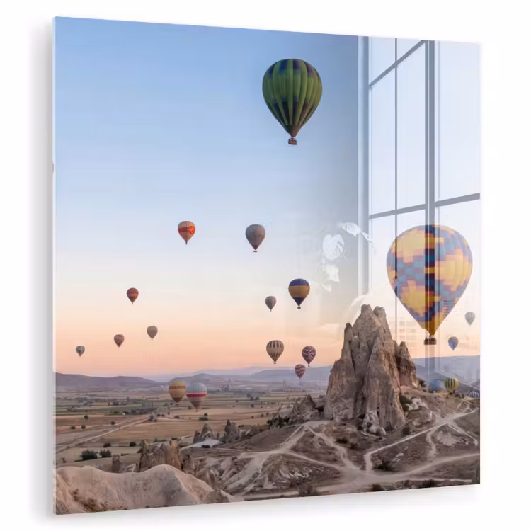 Luchtballonnen - Rotsen - Zonsopgang plexiglas 5mm klein -zzzproduct_nieuw