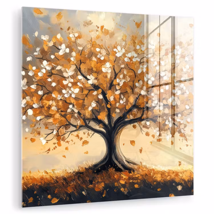 Herfst - Boom - Oranje - Bladeren - Levensboom - Abstract plexiglas 5mm klein -zzzproduct_nieuw
