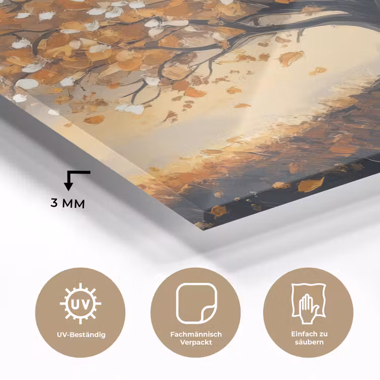 Herfst - Boom - Oranje - Bladeren - Levensboom - Abstract plexiglas 5mm klein -wsfeer2_DE