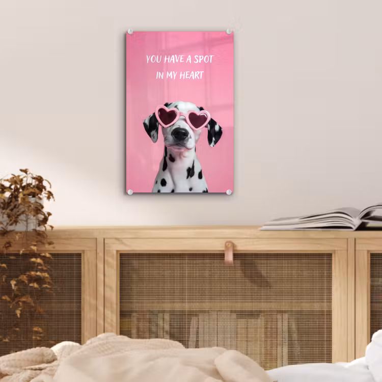 Hartjes - Hond - Valentijn - Roze plexiglas 5mm klein -sfeer4