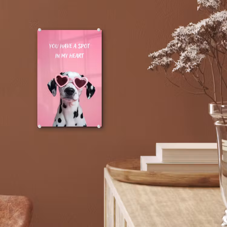 Hartjes - Hond - Valentijn - Roze plexiglas 5mm klein -sfeer5