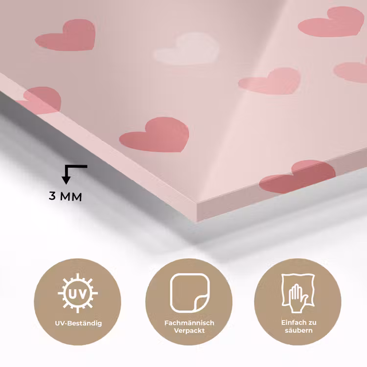 Hartjes - Patroon - Roze - Eenvoudig plexiglas 5mm klein -wsfeer2_DE