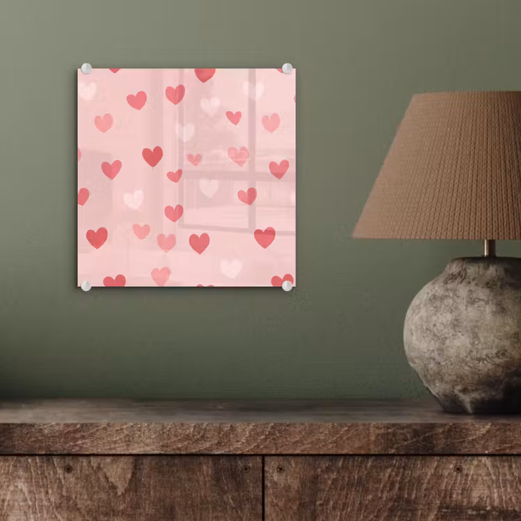 Hartjes - Patroon - Roze - Eenvoudig plexiglas 5mm klein -sfeer3