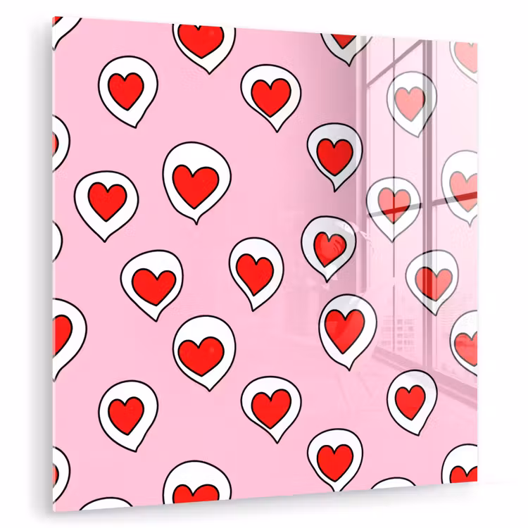 Hartjes - Patroon - Rood plexiglas 5mm klein 11 -zzzproduct_nieuw