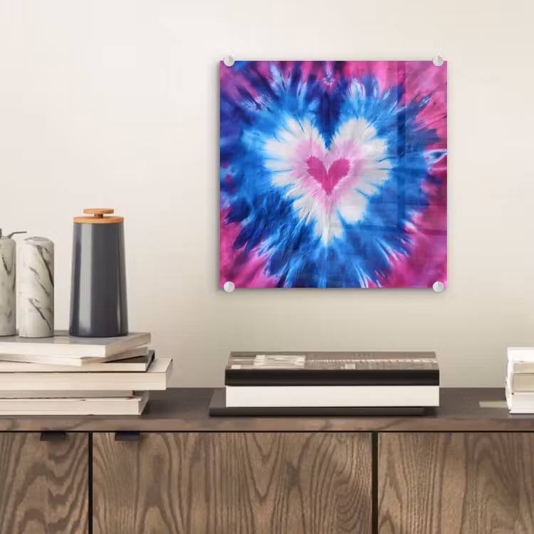 Hartvormig - Tie dye - Paars plexiglas 5mm klein -sfeer1