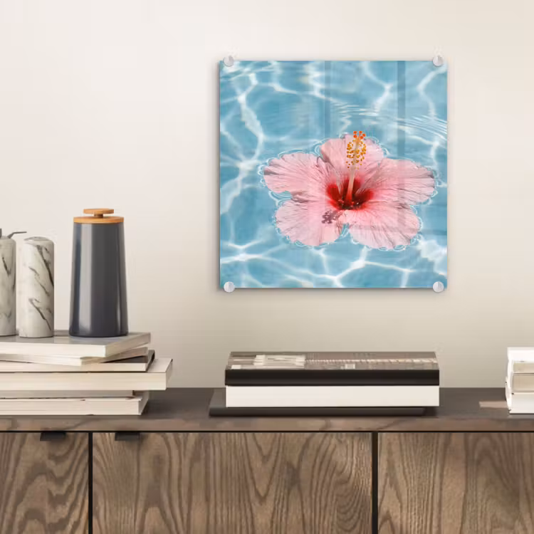 Hibiscus - Water - Roze plexiglas 5mm klein -sfeer1