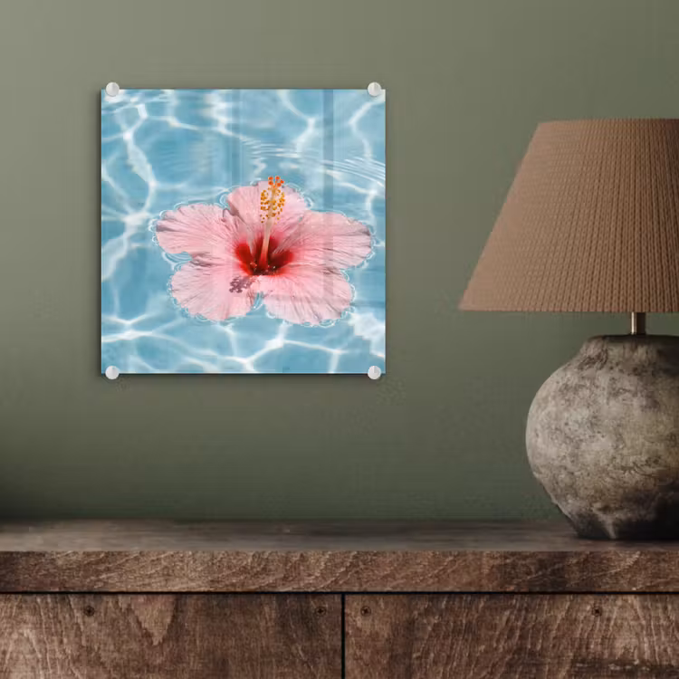 Hibiscus - Water - Roze plexiglas 5mm klein -sfeer3