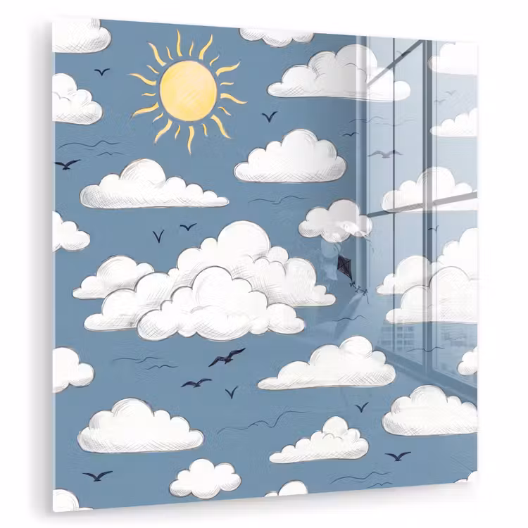 Lucht - Zon - Wolken - Natuur - Blauw plexiglas 5mm klein -zzzproduct_nieuw