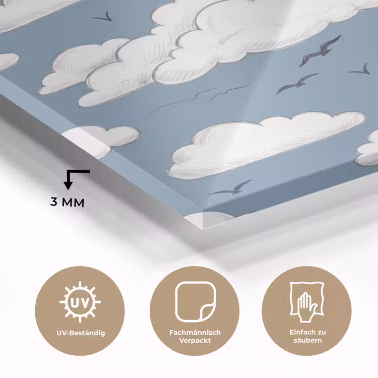 Lucht - Zon - Wolken - Natuur - Blauw plexiglas 5mm klein -wsfeer2_DE