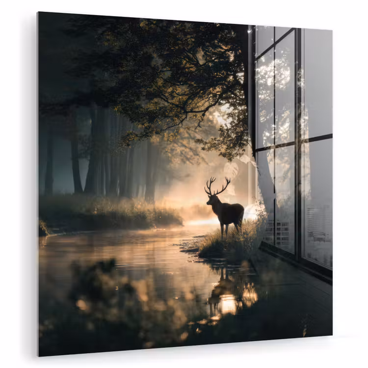 Hert - Bosbeek - Mystiek plexiglas 5mm klein -zzzproduct_nieuw