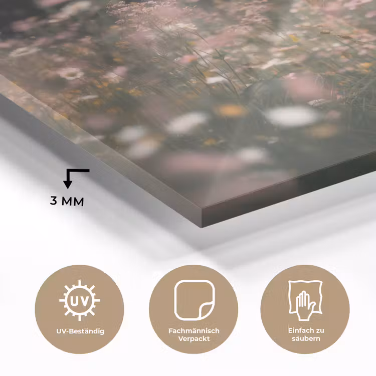 Hert - Wilde bloemen - Bos plexiglas 5mm klein -wsfeer2_DE