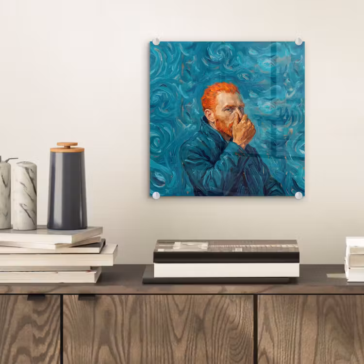 Portret - Klassiek - Blauw plexiglas 5mm klein -sfeer1
