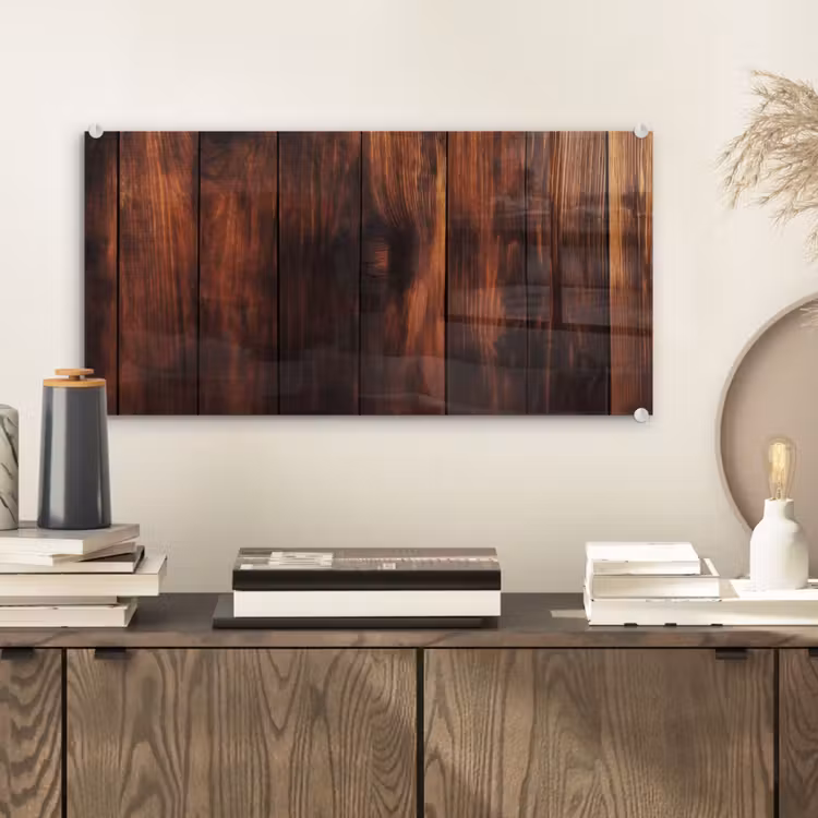 Hout - Planken - Vintage - Donkerbruin plexiglas 5mm klein -sfeer1