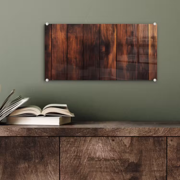 Hout - Planken - Vintage - Donkerbruin plexiglas 5mm klein -sfeer3