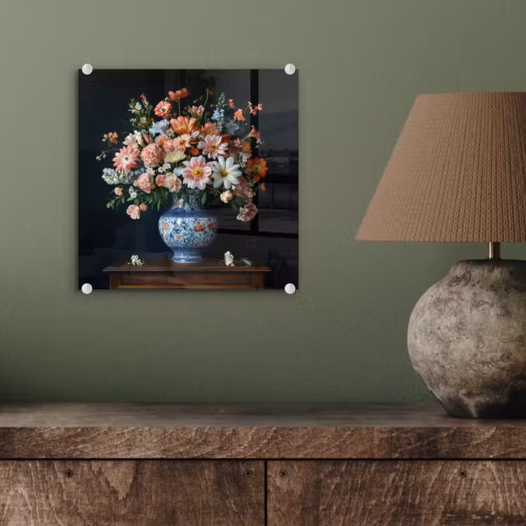 Hout - Vaas - Kleuren - Bloemen plexiglas 5mm klein -sfeer3