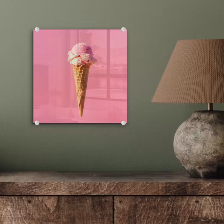 Hoorntje - Schepijs - Roze plexiglas 5mm klein -sfeer3