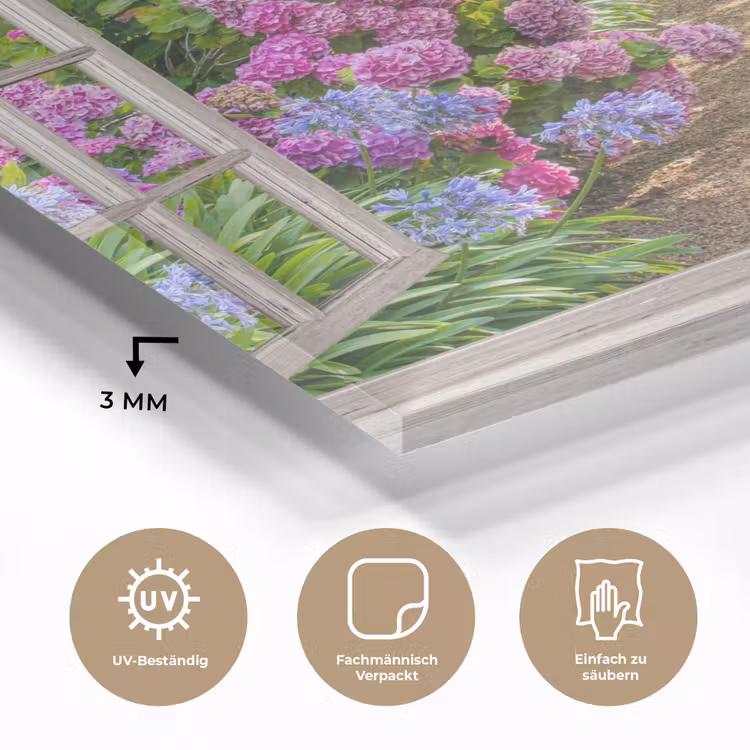 Hortensia - Doorkijk - Bloemen - Zomer - Paars - Pad plexiglas 5mm klein -wsfeer2_DE