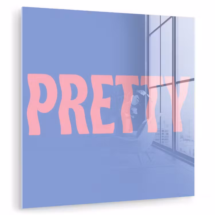 Pretty - Roze - Blauw - Golvend plexiglas 5mm klein -zzzproduct_nieuw