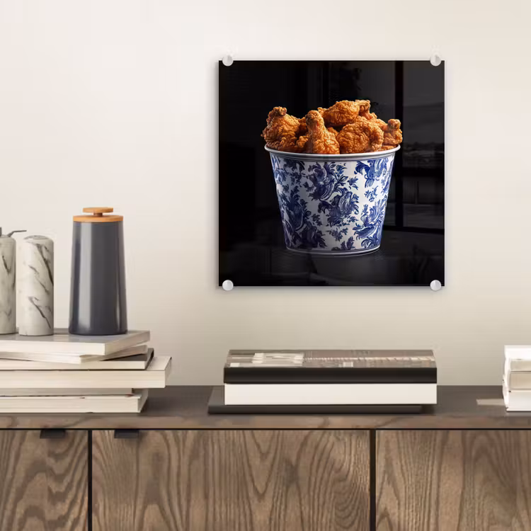 Kip - Bucket - Delfts blauw - Lekker plexiglas 5mm klein -sfeer1