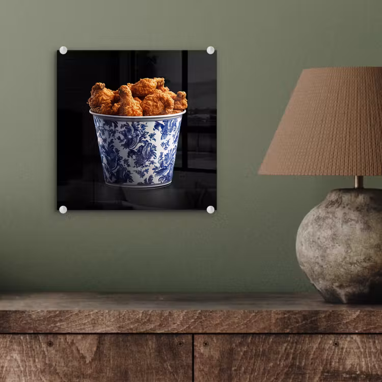 Kip - Bucket - Delfts blauw - Lekker plexiglas 5mm klein -sfeer3