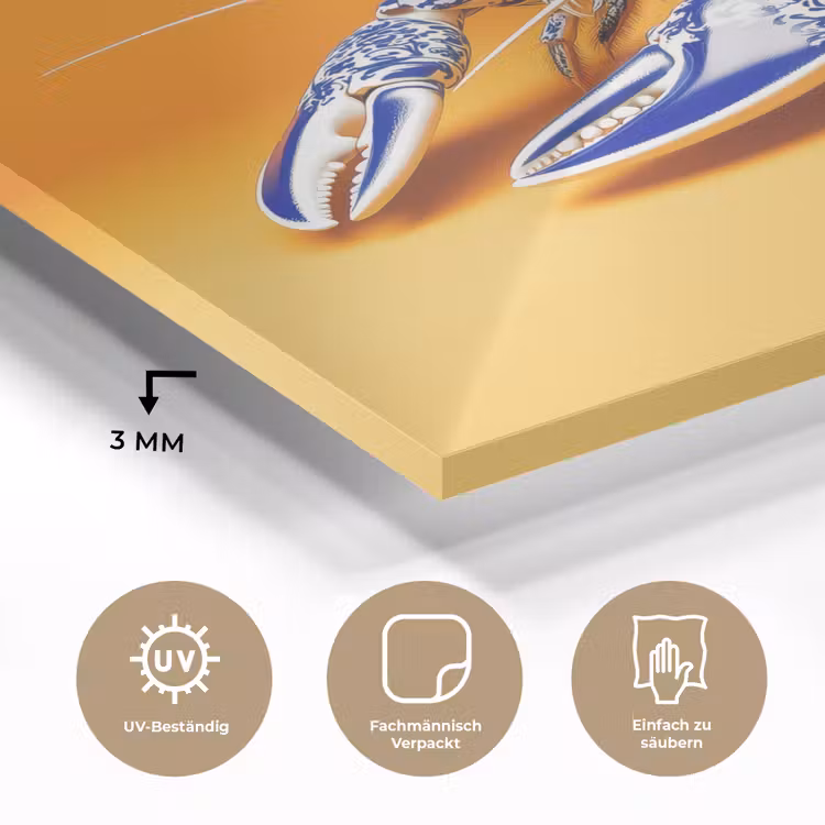 Kreeft - Delftsblauw - Schild - Stoer - Oranje plexiglas 5mm klein -wsfeer2_DE