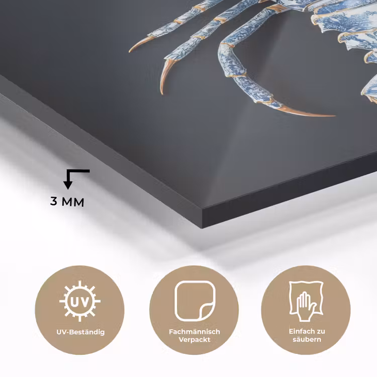 Kreeft - Delftsblauw - Schild - Stoer plexiglas 5mm klein -wsfeer2_DE