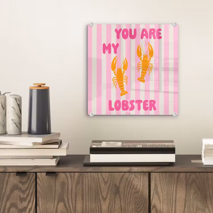 Lobster - Love - Valentijn plexiglas 5mm klein -sfeer1