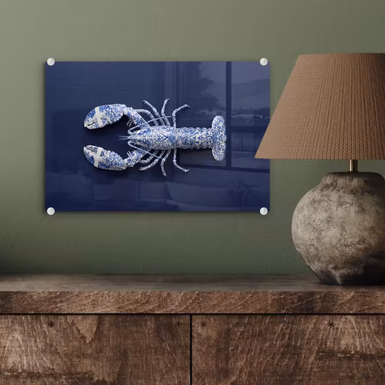 Kreeft - Porselein - Delfts - Blauw plexiglas 5mm klein -wsfeer2_DE