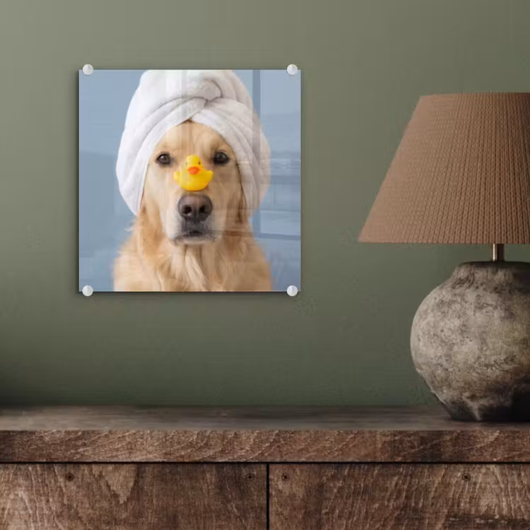 Hond - Badeend - Geel plexiglas 5mm klein -sfeer3