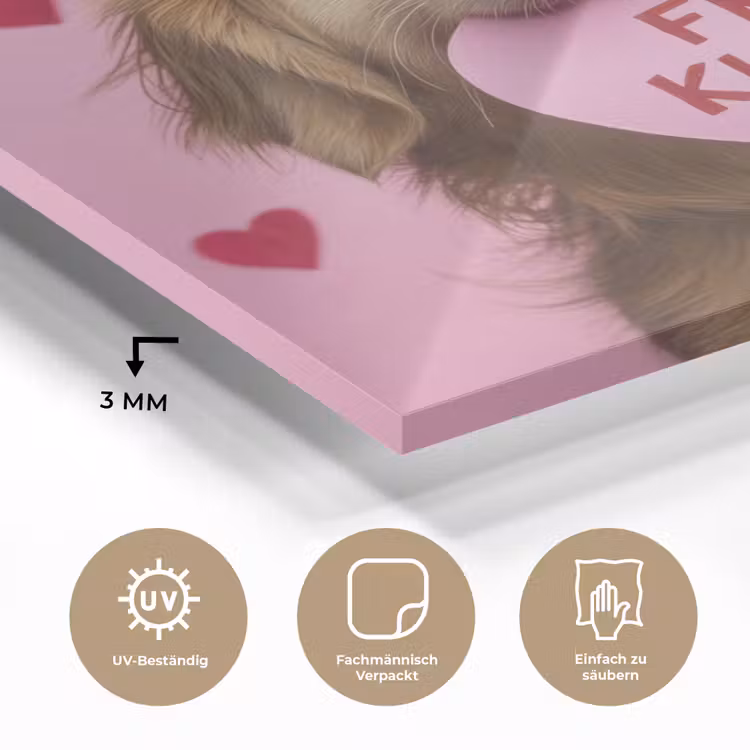 Hond - Kiss- Valentijn - Hartjes plexiglas 5mm klein -wsfeer2_DE
