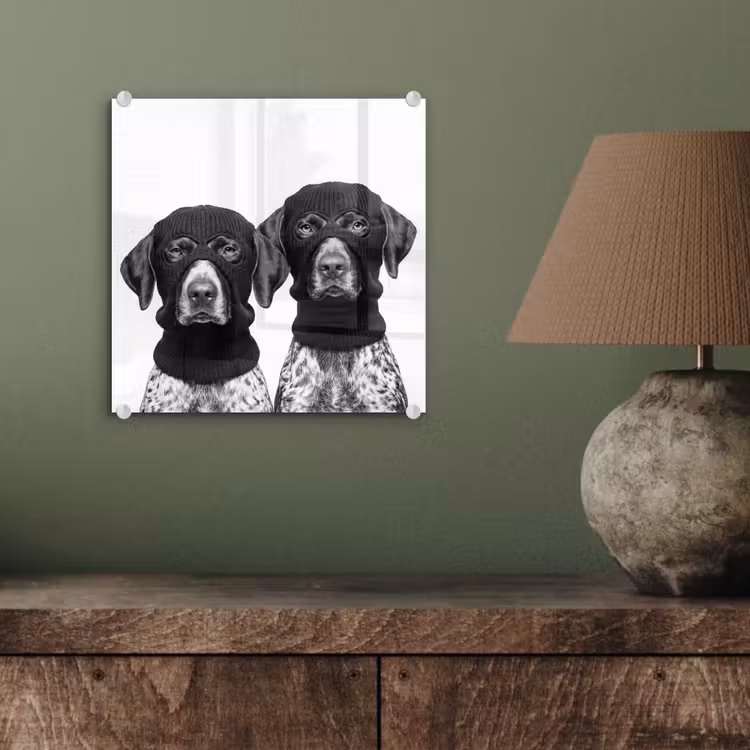 Honden - Bivakmuts - Zwart - wit plexiglas 5mm klein -sfeer3