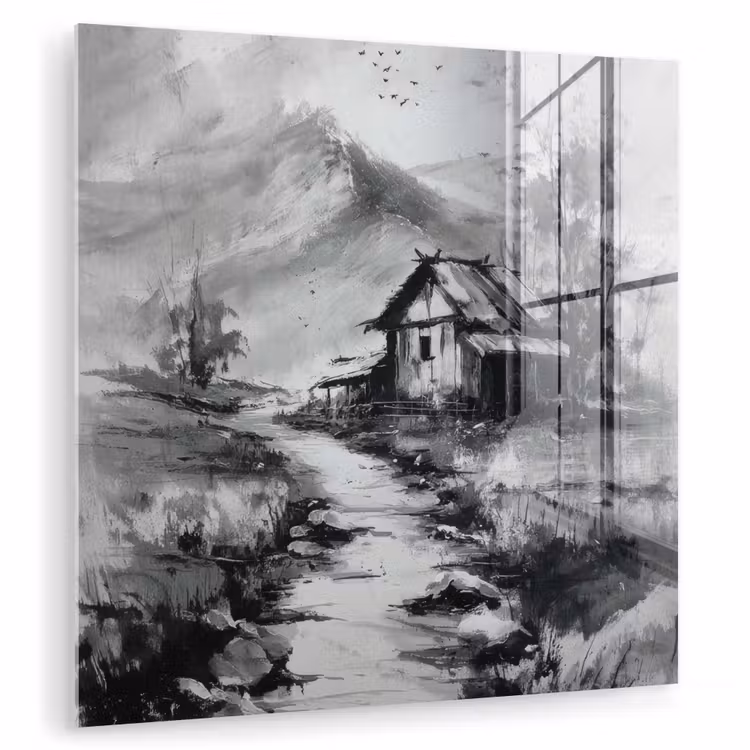Hut - Grijs - Bergen - Mistig plexiglas 5mm klein -zzzproduct_nieuw