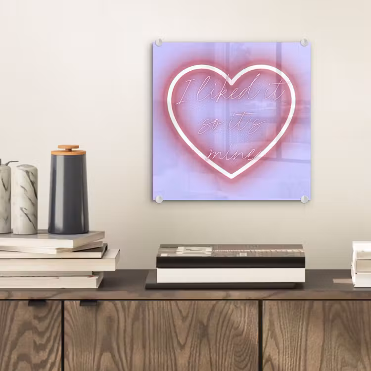 I liked it so it's mine - Neon hart - Paars plexiglas 5mm klein -sfeer1