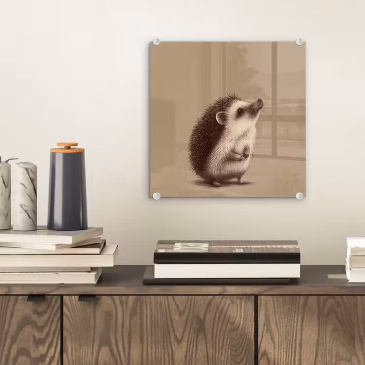Egel - Snuitje - Bruin - Stekels plexiglas 5mm klein -sfeer1
