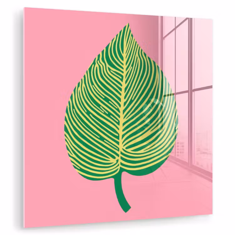 Illustratie - Blad - Minimalistisch - Groen plexiglas 5mm klein -zzzproduct_nieuw