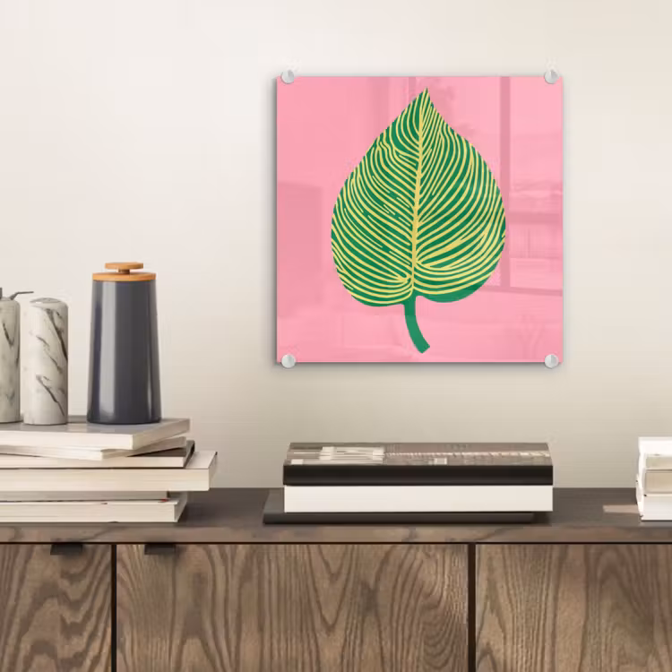 Illustratie - Blad - Minimalistisch - Groen plexiglas 5mm klein -sfeer1